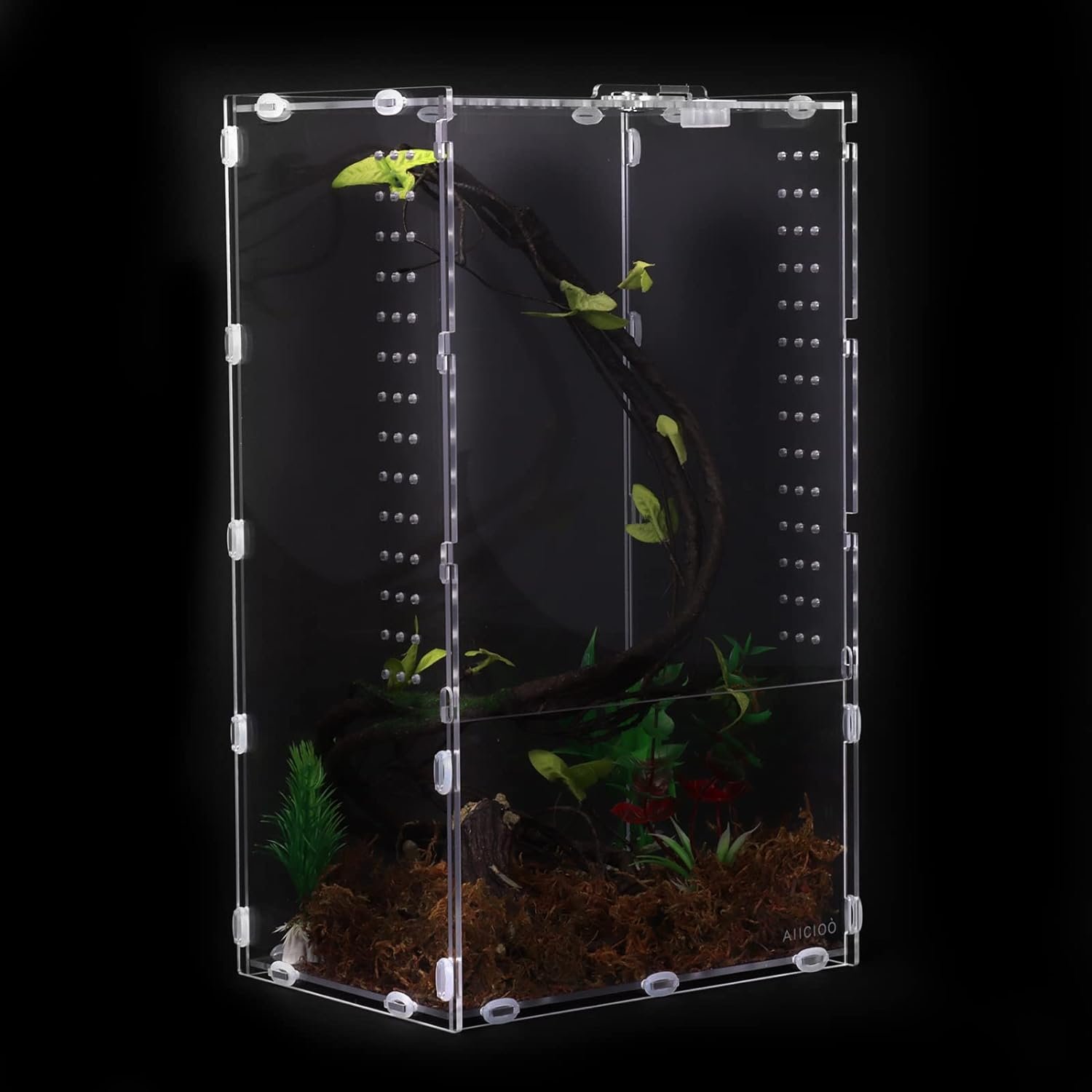 Micro Habitat Terrarium Enclosure 8x6x14 Inches Clear Acrylic Reptile Tank for Jumping Spiders Tarantula Insect Small Tree Dwelling Reptiles