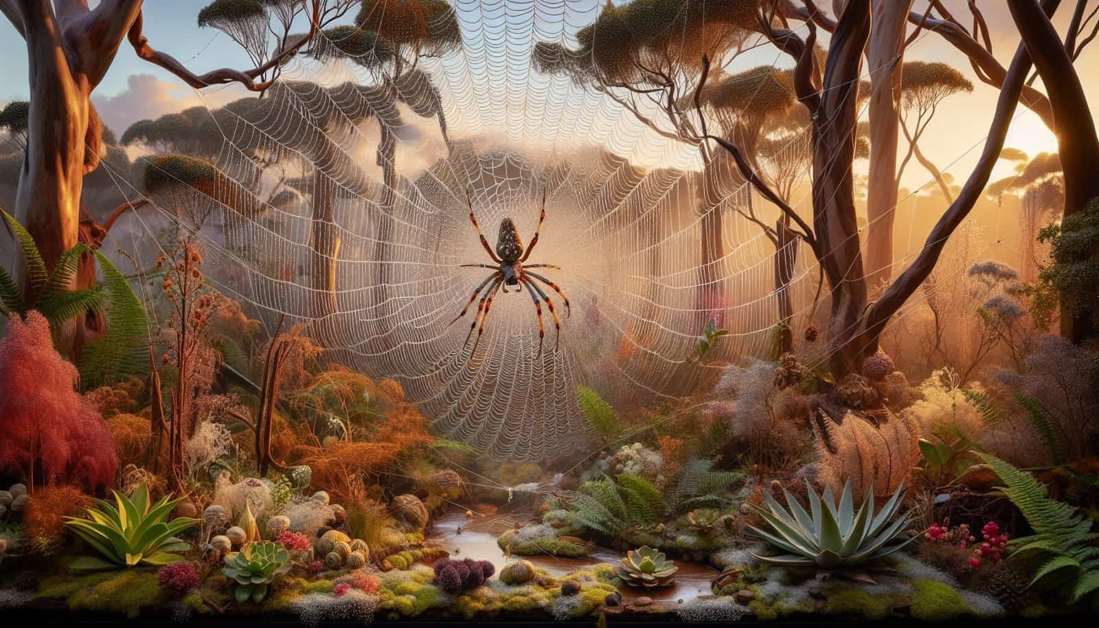 How Do You Replicate The Habitat Of The Australian Net-casting Spider In A Captive Environment?