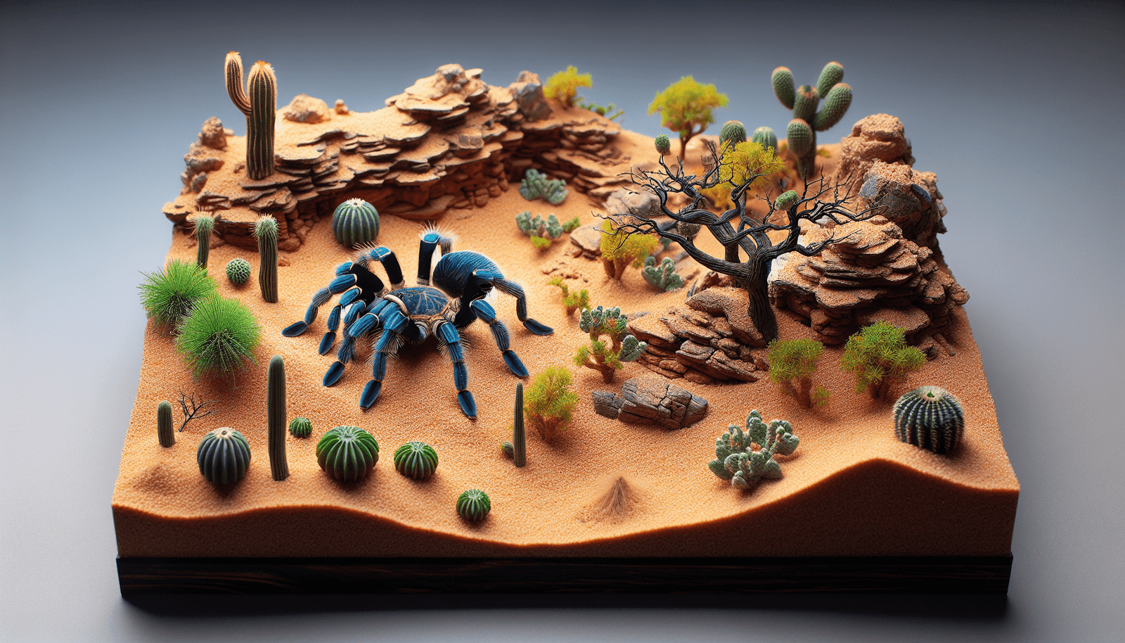 How Do You Replicate The Habitat Of The Enigmatic Blue Death-feigning Beetle Tarantula In Captivity?