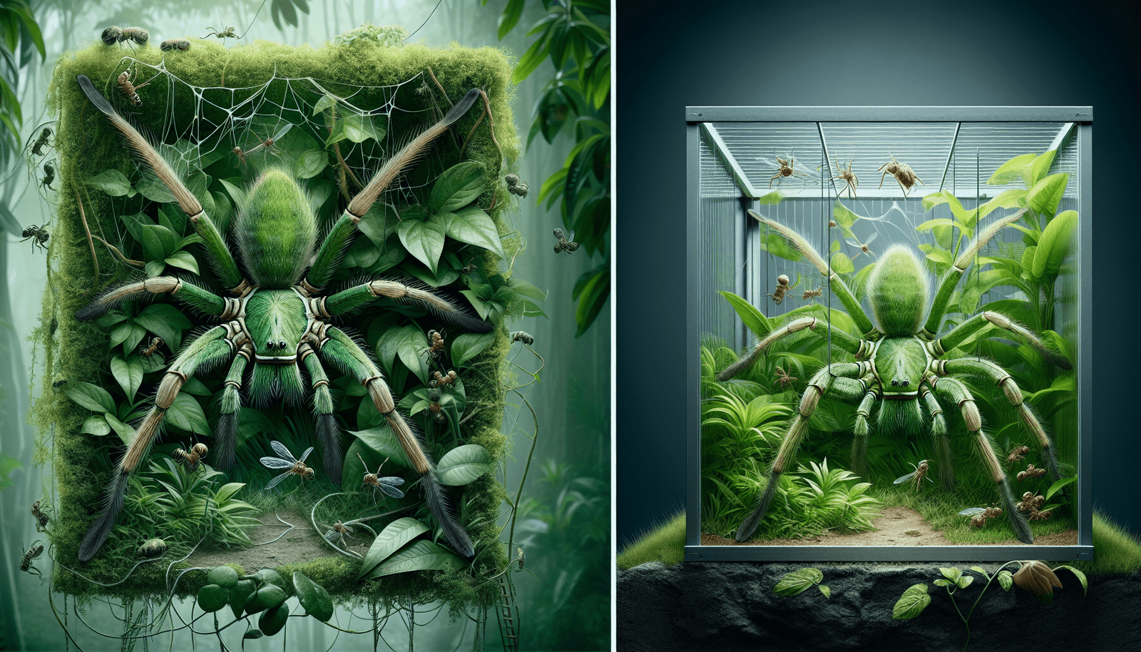How Do You Replicate The Natural Environment Of The Enigmatic Green Huntsman Spider In Captivity?